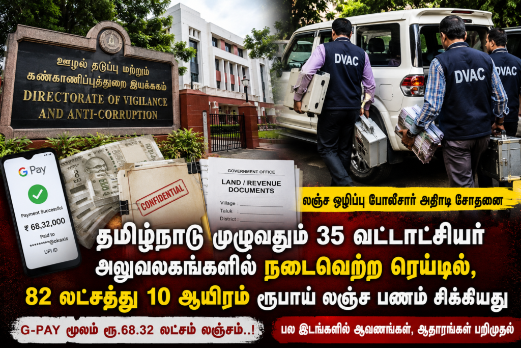 G-Pay மூலம் ரூ.68.32 லட்சம் லஞ்சம்: DVAC சோதனையால் பரபரப்பு