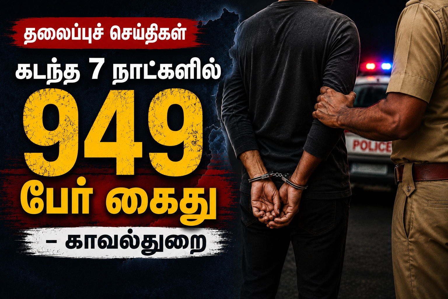 கடந்த 7 நாட்களில் 949 பேர் கைது – காவல்துறை