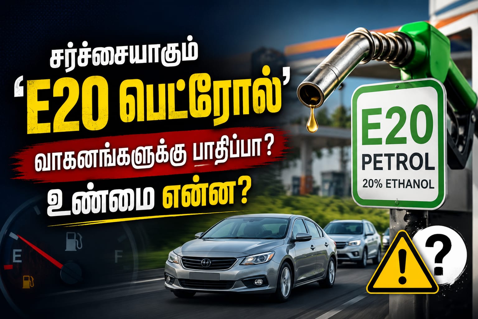 E20 எத்தனால் கலந்த பெட்ரோல் - வாகன பாதிப்பு சர்ச்சை