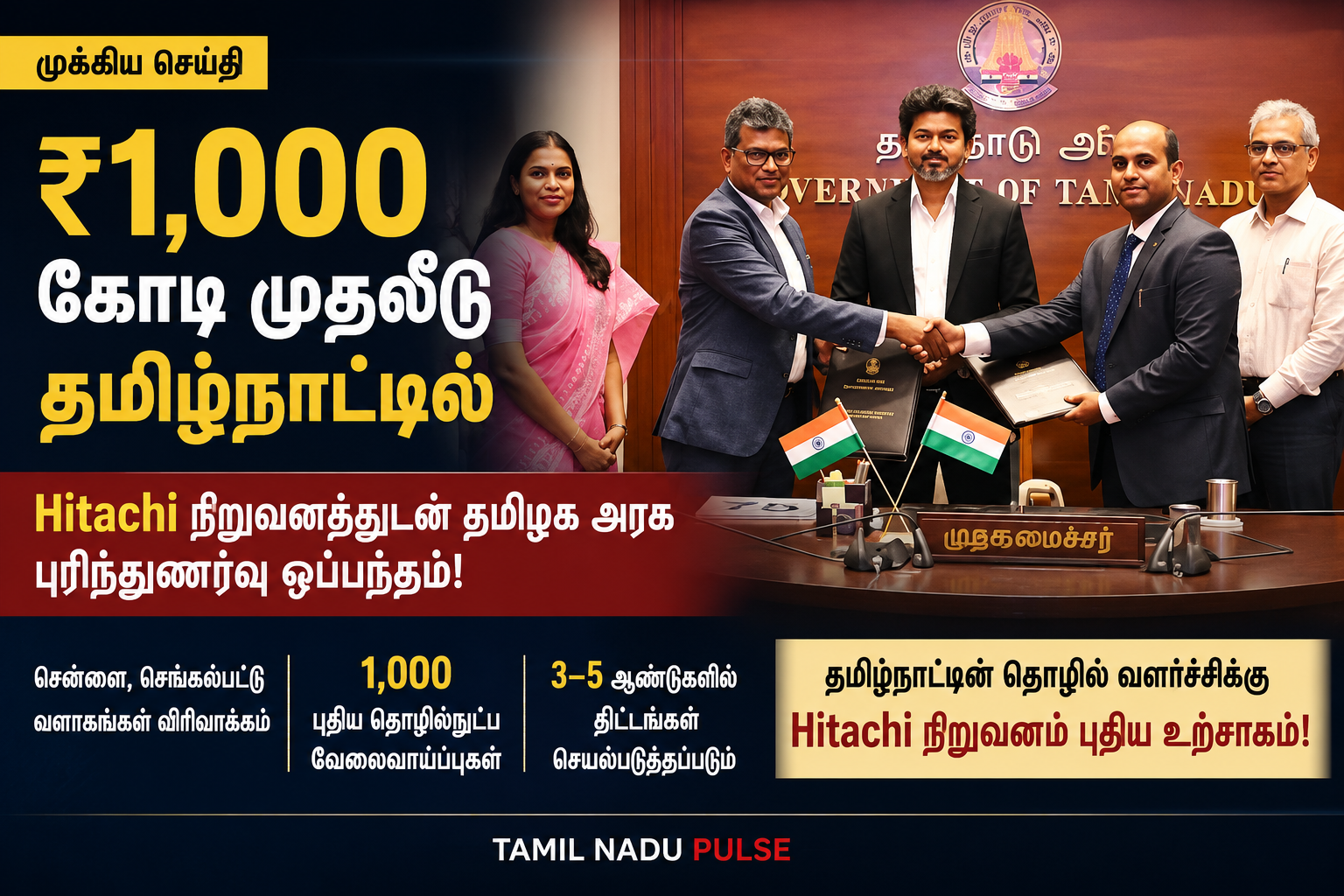 hitachi rs 1000 crore investment tamilnadu 1000 jobs
